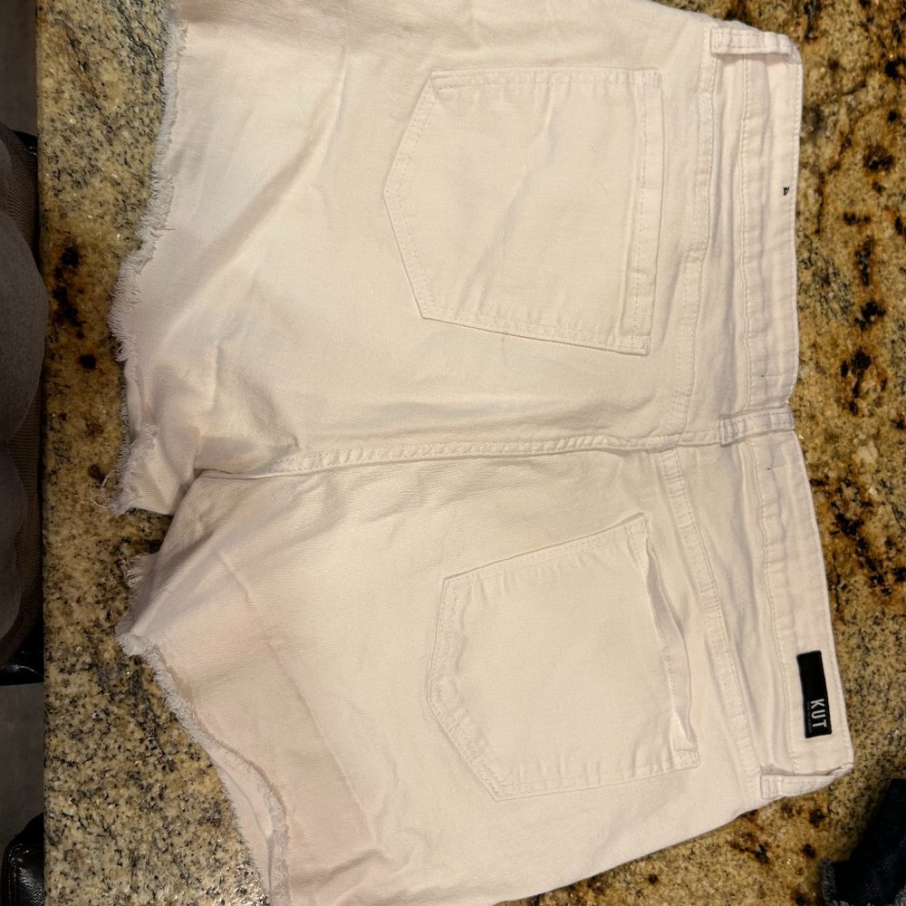 Womens Kut from the Kloth Jean Shorts, Size 14, White